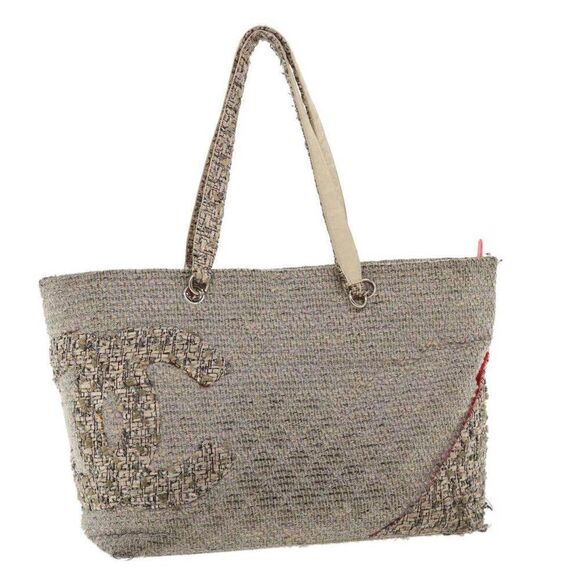 CHANEL Cambon Line Tote Bag Pink Gray CC - Picture 1 of 12